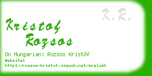 kristof rozsos business card